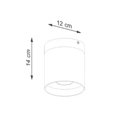 Plafondspot Rif, wit, Ø 12 cm, hout, aluminium