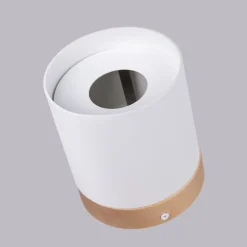 Plafondspot Rif, wit, Ø 12 cm, hout, aluminium