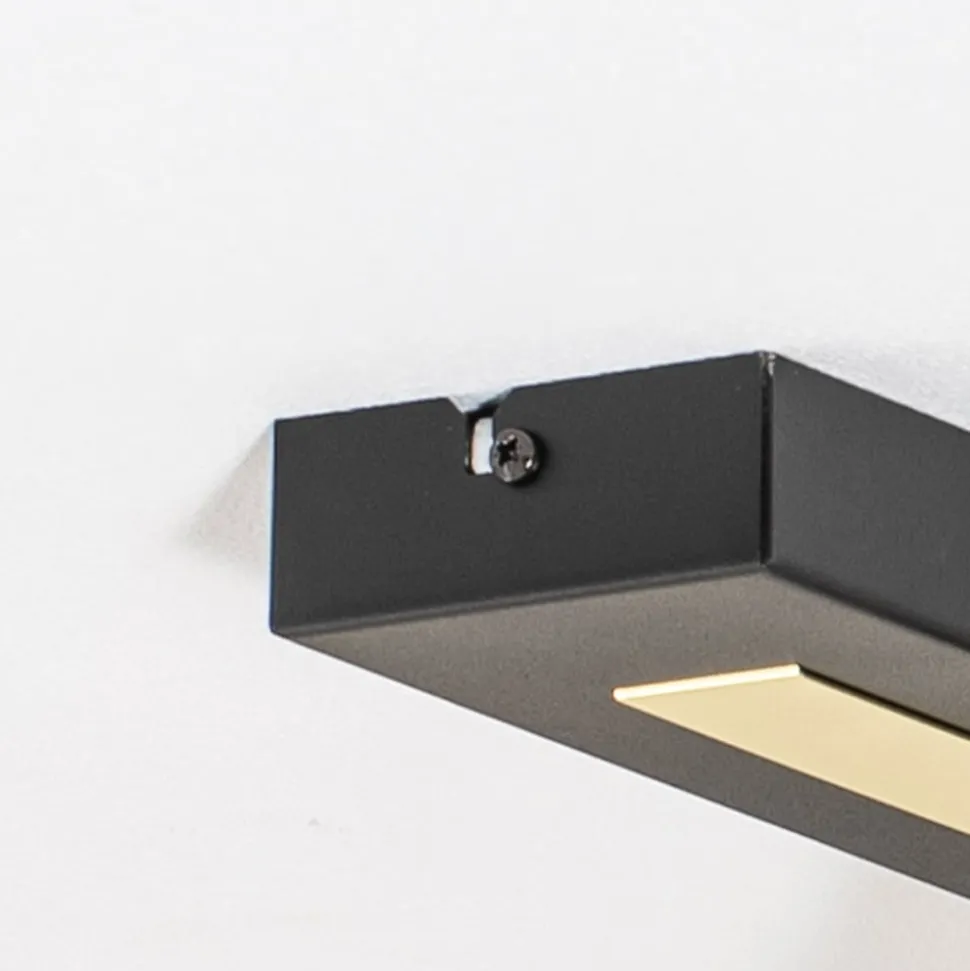 Plafondspot Rodez, zwart/goud, lengte 30 cm, staal