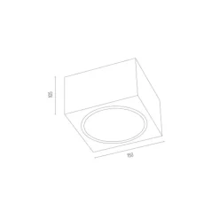 Plafondspot Ronda, 1-lamp, wit