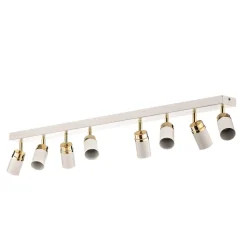 Plafondspot Rondo wit/goud 8-lamps