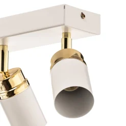 Plafondspot Rondo wit/goud 8-lamps