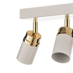 Plafondspot Rondo wit/goud 8-lamps