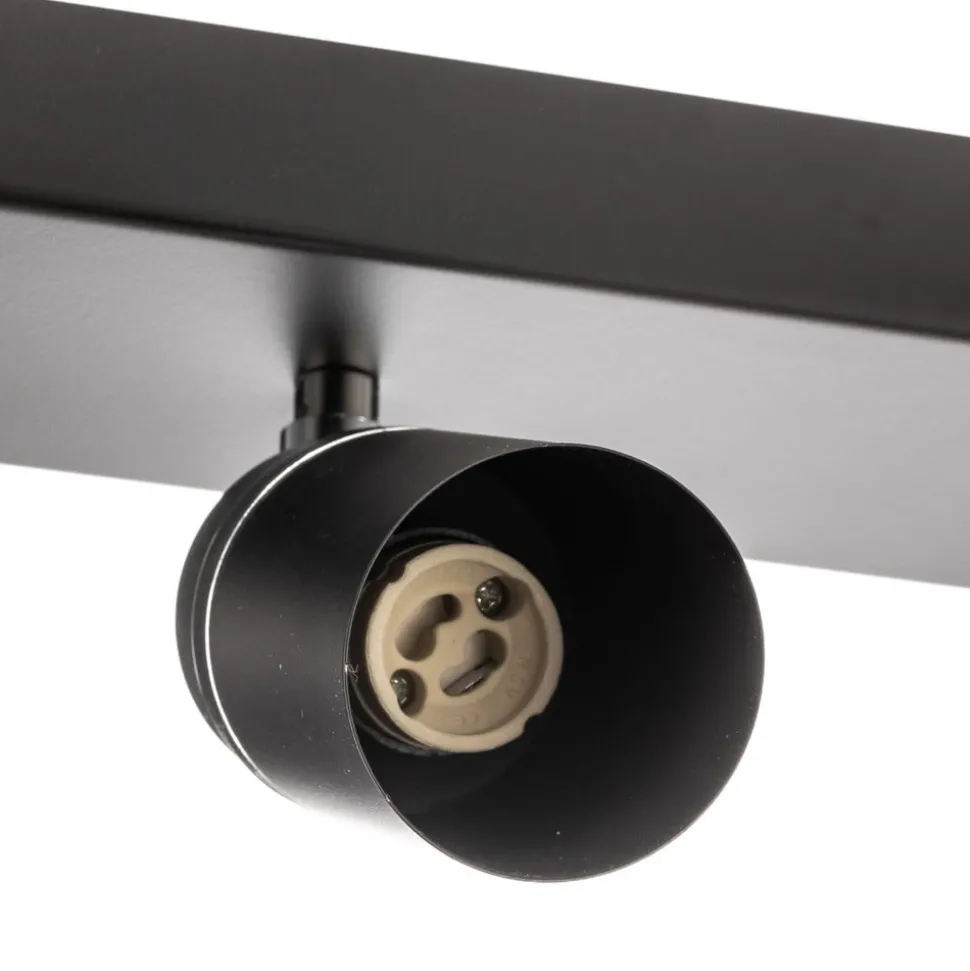 Plafondspot Rondo zwart/chroom, roestvrij staal, 8-lamps.