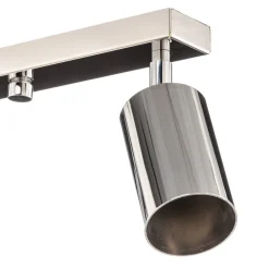 Plafondspot Round, chroom, 4-lamps lineair