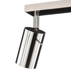 Plafondspot Round, chroom, 4-lamps lineair