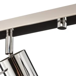 Plafondspot Round, chroom, 4-lamps lineair