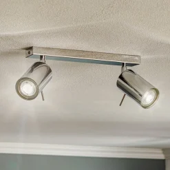 Plafondspot Round, chroom, 2-lamps