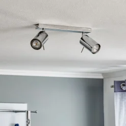 Plafondspot Round, chroom, 2-lamps