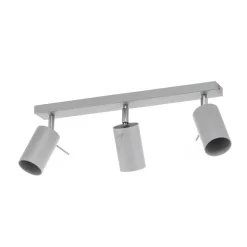 Plafondspot Round, grijs, 3-lamps lineair