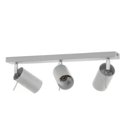 Plafondspot Round, grijs, 3-lamps lineair