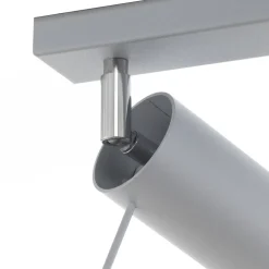 Plafondspot Round, grijs, 3-lamps lineair