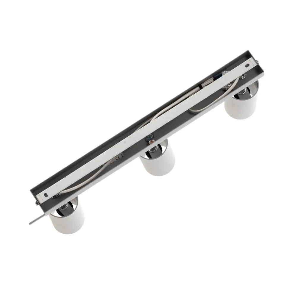 Plafondspot Round, grijs, 3-lamps lineair