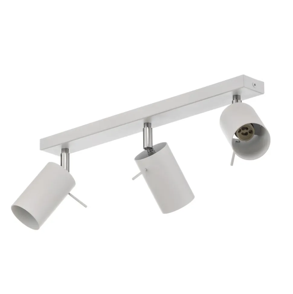 Plafondspot Round, wit, 3-lamps lineair