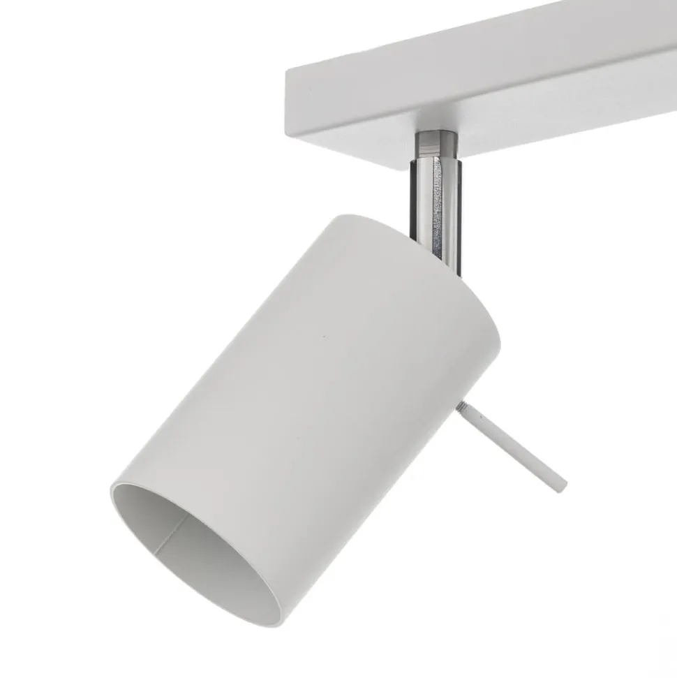 Plafondspot Round, wit, 3-lamps lineair