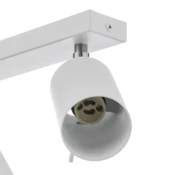 Plafondspot Round, wit, 3-lamps lineair