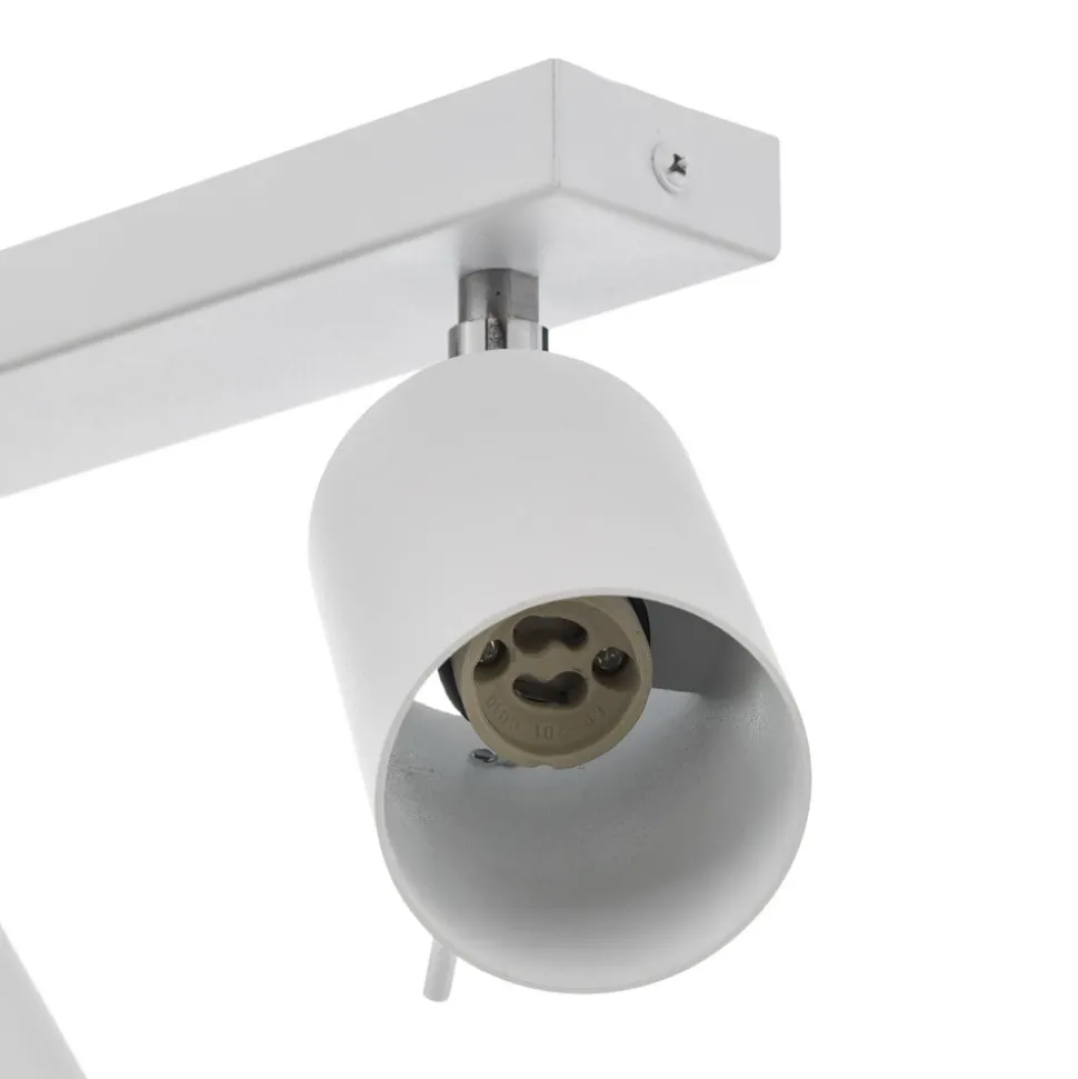 Plafondspot Round, wit, 3-lamps lineair