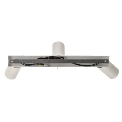 Plafondspot Round, wit, 3-lamps lineair