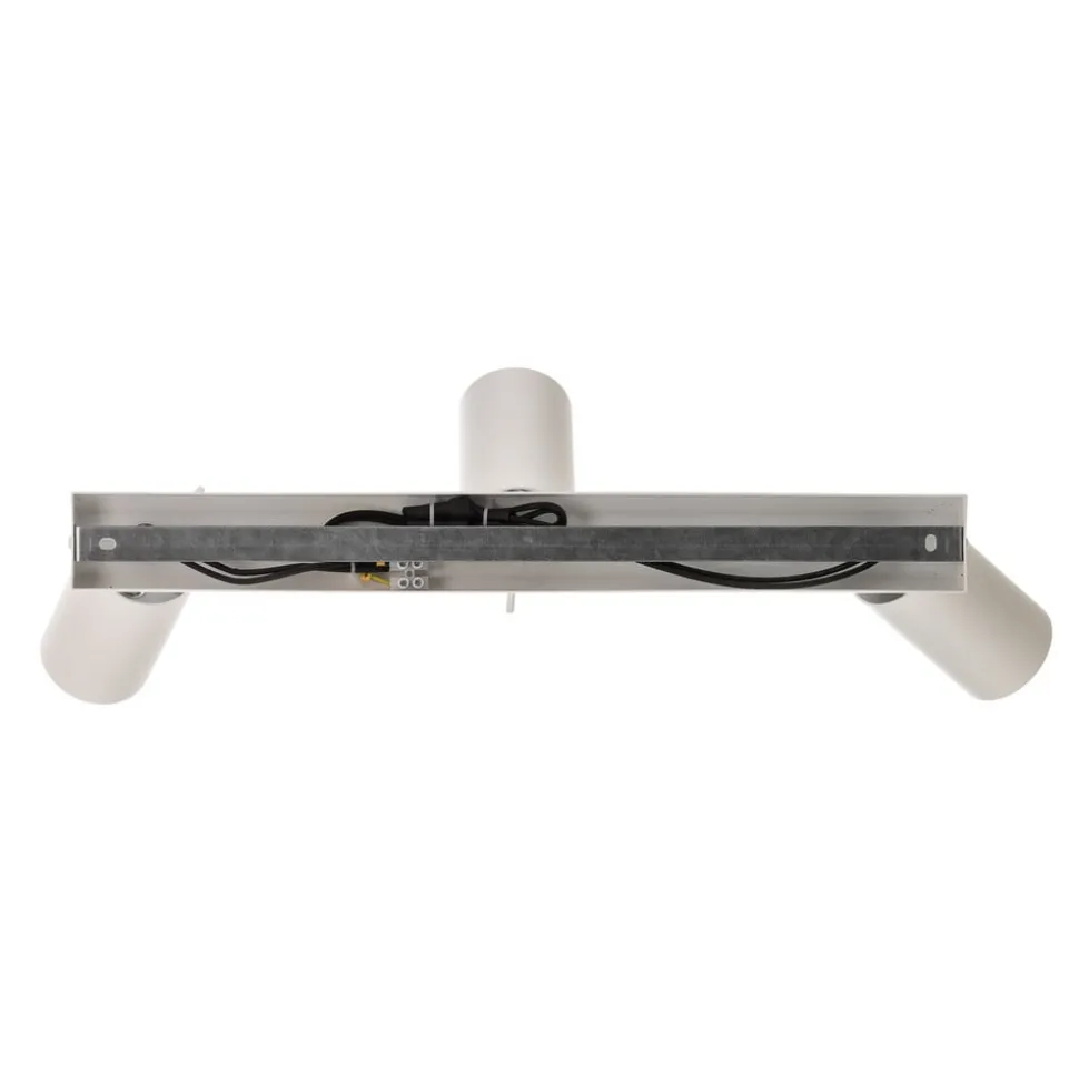 Plafondspot Round, wit, 3-lamps lineair