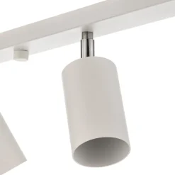 Plafondspot Round, wit, 6-lamps lineair