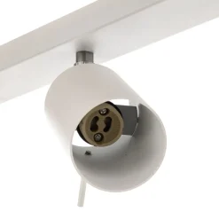 Plafondspot Round, wit, 6-lamps lineair