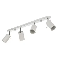 Plafondspot Round, wit, 4-lamps lineair