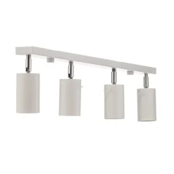 Plafondspot Round, wit, 4-lamps lineair