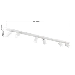 Plafondspot Sean 6-lamps, wit