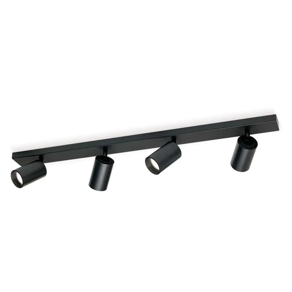Plafondspot Sean 4-lamps, zwart