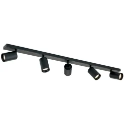 Plafondspot Sean, zwart, aluminium, 100 cm lang, GU10