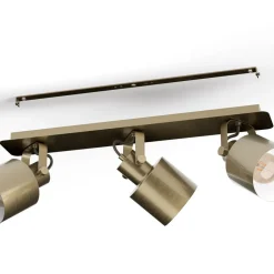 Plafondspot Southery 3-lamps crème-goud geborsteld