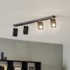 Plafondspot Square, zwart, 4-lamps lineair