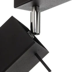 Plafondspot Square, zwart, 4-lamps lineair