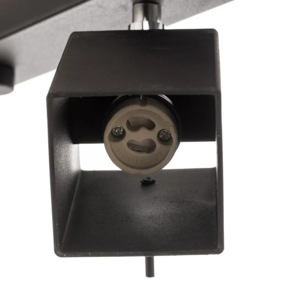 Plafondspot Square, zwart, 4-lamps lineair