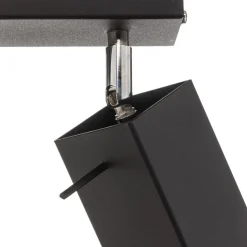 Plafondspot Square, zwart, 2-lamps