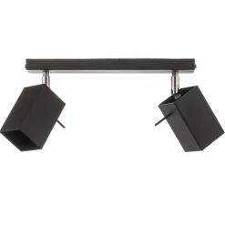 Plafondspot Square, zwart, 2-lamps