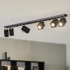 Plafondspot Square, zwart 6-lamps lineair