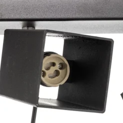 Plafondspot Square, zwart 6-lamps lineair