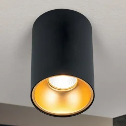 Plafondspot Starlight, rond, zwart