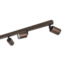 Plafondspot Top, verstelbaar, bruin, 8-lamps lineair