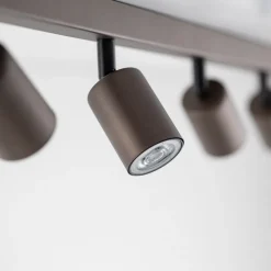 Plafondspot Top, verstelbaar, bruin, 8-lamps lineair