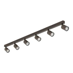 Plafondspot Top, verstelbaar, bruin, 6-lamps lineair