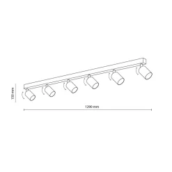 Plafondspot Top, verstelbaar, bruin, 6-lamps lineair