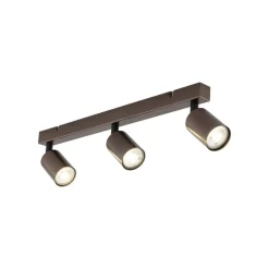 Plafondspot Top, verstelbaar, bruin, 3-lamps lineair