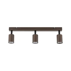 Plafondspot Top, verstelbaar, bruin, 3-lamps lineair