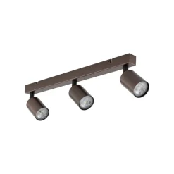 Plafondspot Top, verstelbaar, bruin, 3-lamps lineair