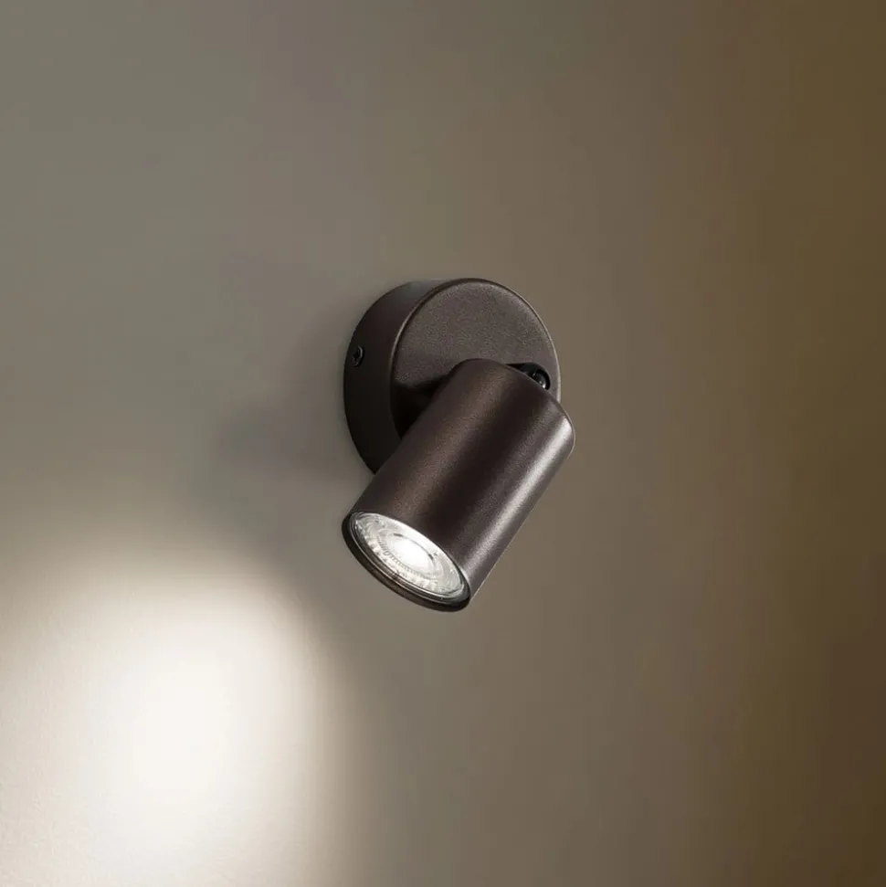 Plafondspot Top, verstelbaar, bruin, 1-lamp