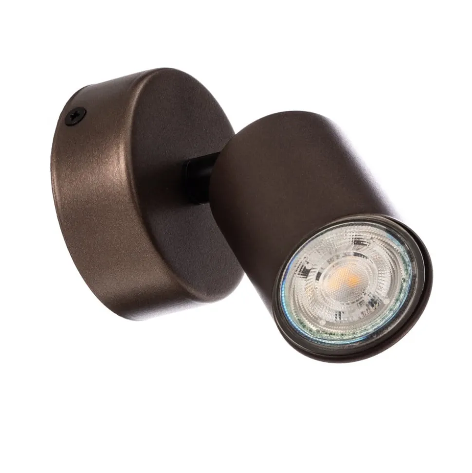 Plafondspot Top, verstelbaar, bruin, 1-lamp