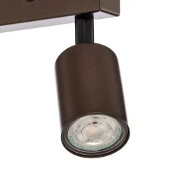 Plafondspot Top, verstelbaar, bruin, 2-lamps lineair