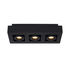 Plafondspot Xirax, 3-lamps, zwart